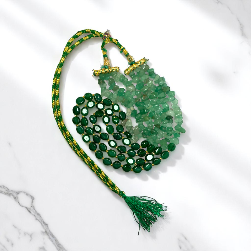 Empress of Emeralds Layered Necklace | Green Aventurine Stone - For Women | Includes: Necklace