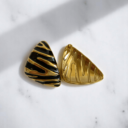 Noir Prism Set | PVD 18k Gold Plated - For Women | Includes: Necklace, Bracelet, Earrings, Ring