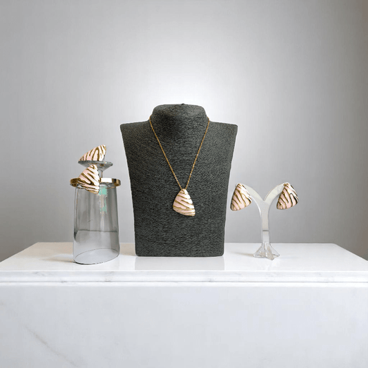Blush Prism Set | PVD 18k Gold Plated - For Women | Includes: Necklace, Bracelet, Earrings, Ring