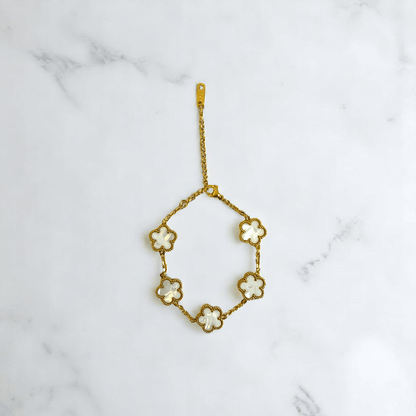 Ivory Bloom Set | PVD 18K Gold Plated - For Women | Includes: Necklace, Earrings, Bracelet