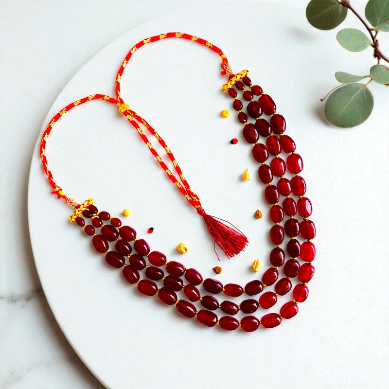 Sovereign Glow Layered Necklace | Red Jade Stone - For Women | Includes: Necklace