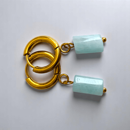 Azure Glow Earrings | Turquoise & 18K PVD Gold Plated Stainless Steel - For Women | Includes: Earrings