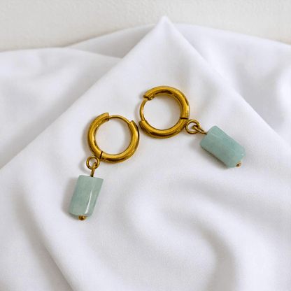 Azure Glow Earrings | Turquoise & 18K PVD Gold Plated Stainless Steel - For Women | Includes: Earrings