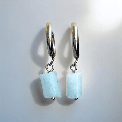 Ocean Drop Earrings | Natural Aquamarine - For Women | Includes: Earrings
