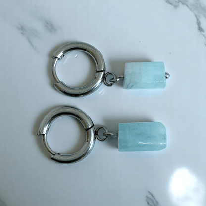 Ocean Drop Earrings | Natural Aquamarine - For Women | Includes: Earrings