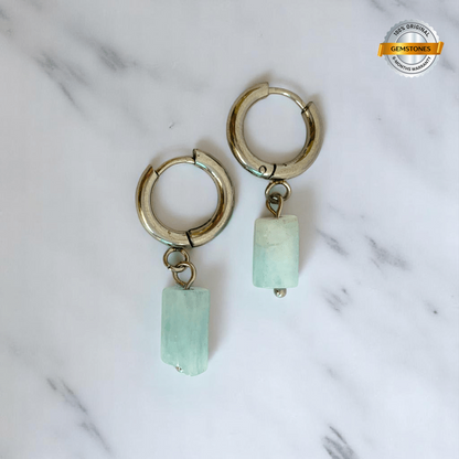 Ocean Drop Earrings | Natural Aquamarine - For Women | Includes: Earrings