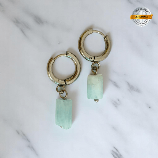 Ocean Drop Earrings | Natural Aquamarine - For Women | Includes: Earrings