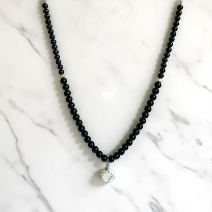 Royal Artefacts Necklace | Howlite & Blue Sunstone - For Women | Includes: Necklace