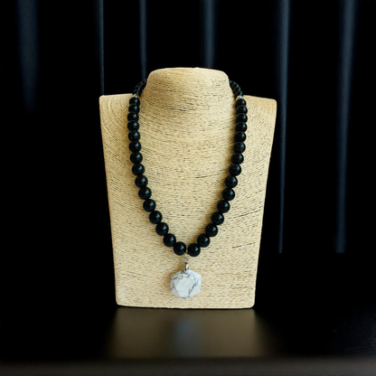 Royal Artefacts Necklace | Howlite & Blue Sunstone - For Women | Includes: Necklace