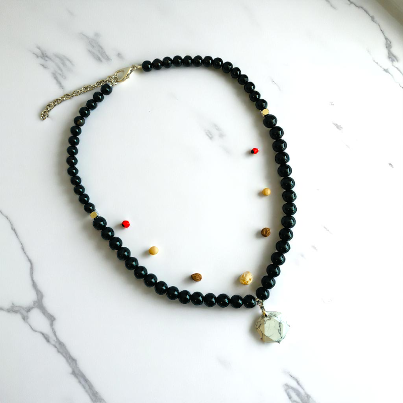 Royal Artefacts Necklace | Howlite & Blue Sunstone - For Women | Includes: Necklace