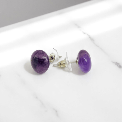 Violet Calm Studs | Amethyst Stone - For Women | Includes: Earrings