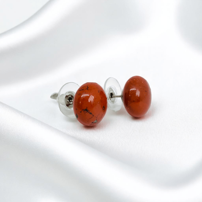 Crimson Glow Earrings | Red Agate Stone - For Women | Includes: Earrings