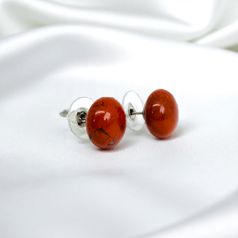 Crimson Glow Earrings | Red Agate Stone - For Women | Includes: Earrings