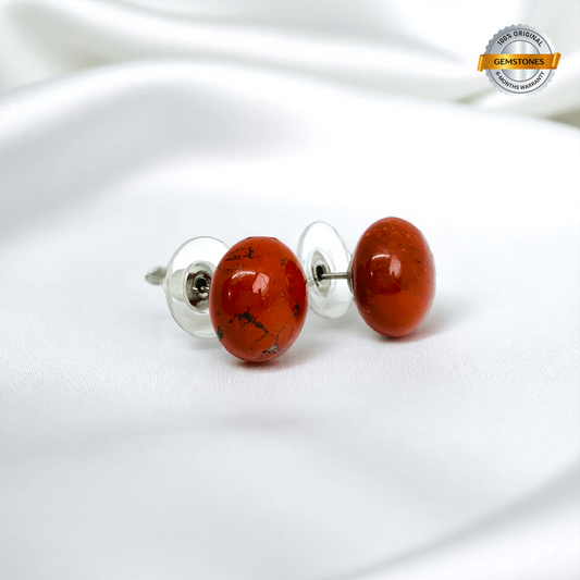 Crimson Glow Earrings | Red Agate Stone - For Women | Includes: Earrings