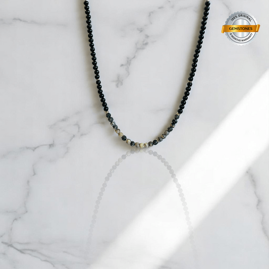 Serpent Glow Necklace | Black Web Jasper Stone - For All | Includes: Necklace