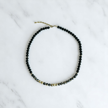 Serpent Glow Necklace | Black Web Jasper Stone - For All | Includes: Necklace