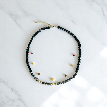 Serpent Glow Necklace | Black Web Jasper Stone - For All | Includes: Necklace
