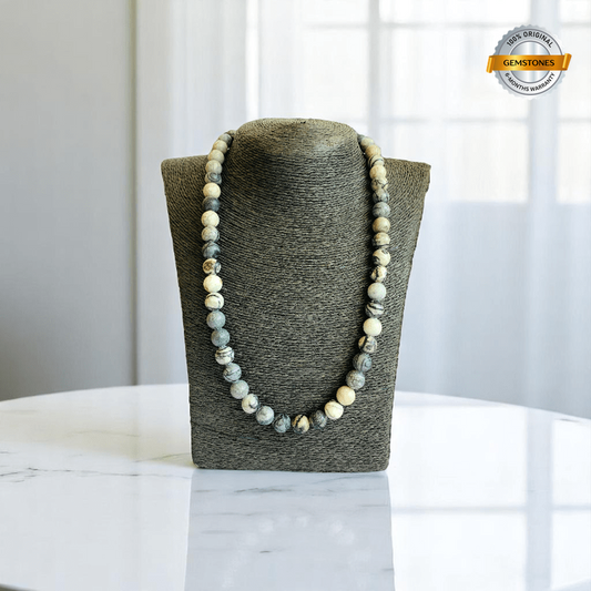 Mystic Web Necklace | Black Web Jasper Stone - For All | Includes: Necklace