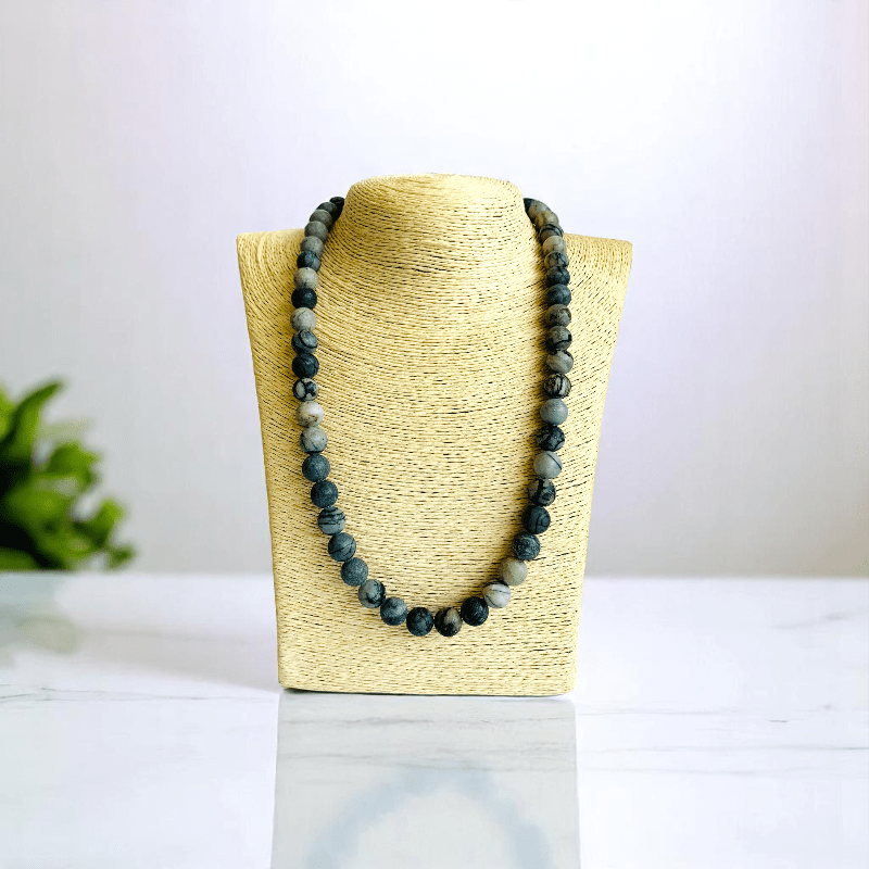 Mystic Web Necklace | Black Web Jasper Stone - For All | Includes: Necklace