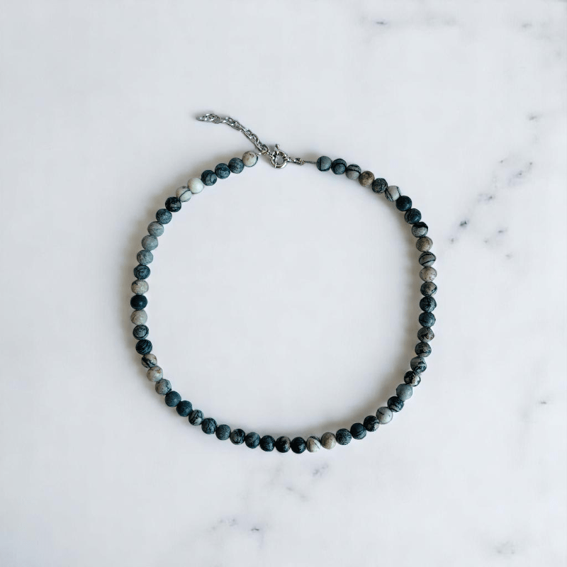 Mystic Web Necklace | Black Web Jasper Stone - For All | Includes: Necklace