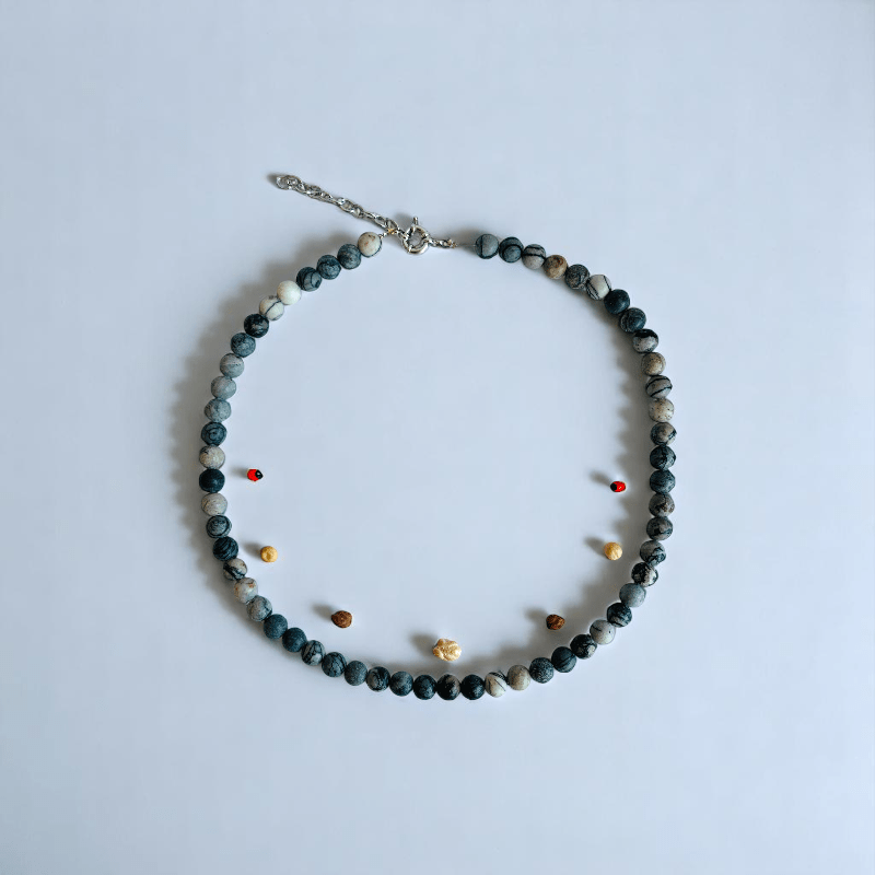 Mystic Web Necklace | Black Web Jasper Stone - For All | Includes: Necklace