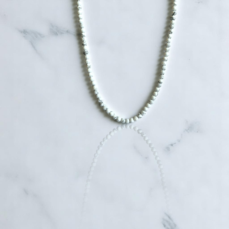 Peaceful Aura Necklace | White Howlite Stone - For All | Includes: Necklace