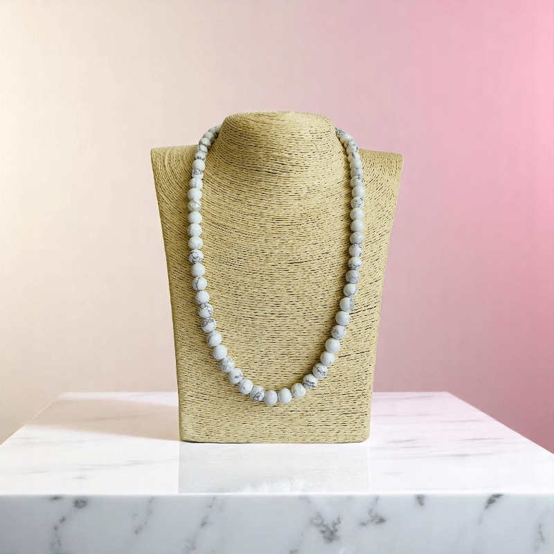 Peaceful Aura Necklace | White Howlite Stone - For All | Includes: Necklace