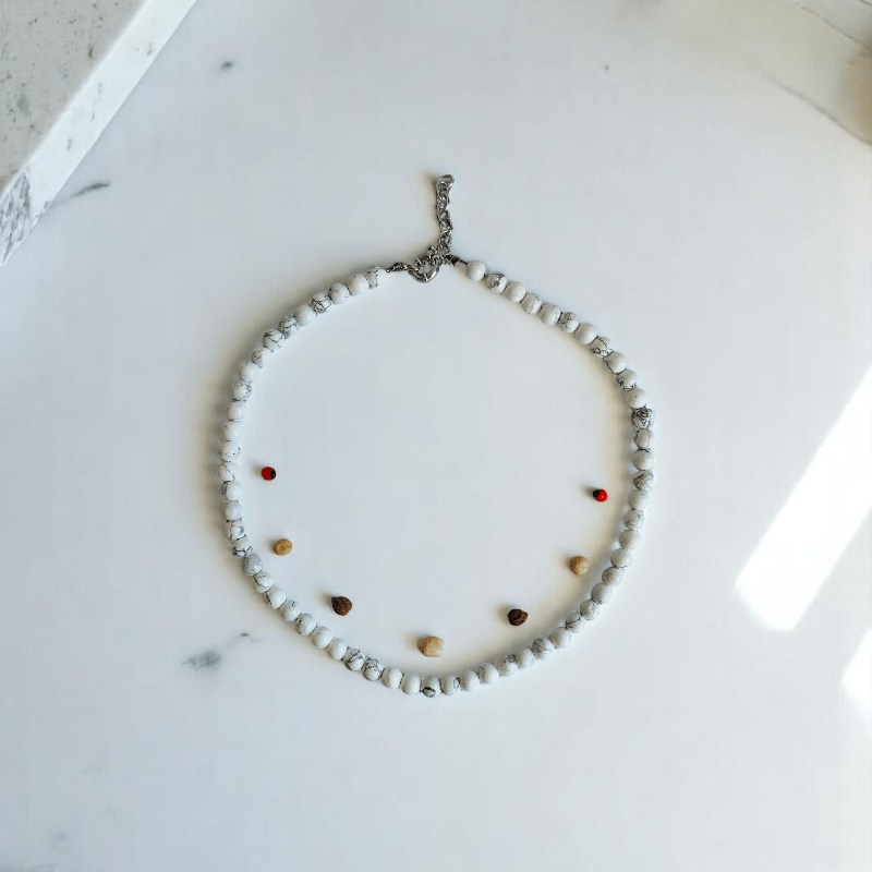Peaceful Aura Necklace | White Howlite Stone - For All | Includes: Necklace