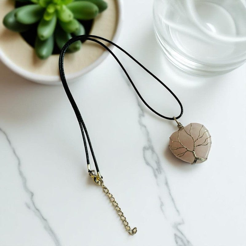 Tree of Life Love Necklace | Rose Quartz - For Women | Includes: Necklace