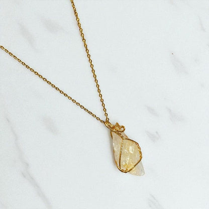 Abundance Raw Pendant Necklace | Citrine - For Women | Includes: Necklace