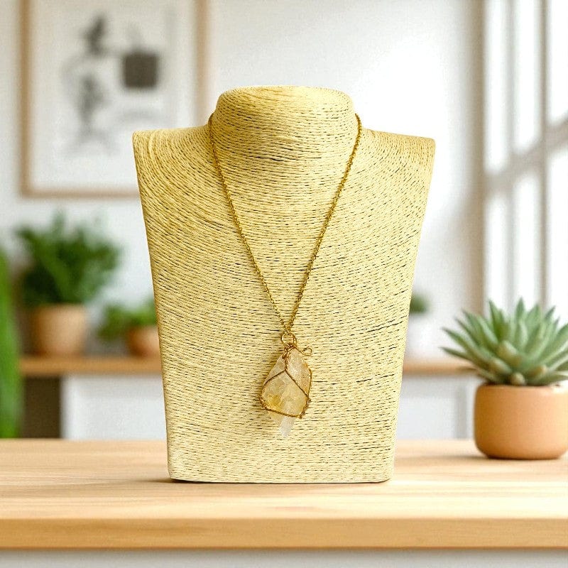Abundance Raw Pendant Necklace | Citrine - For Women | Includes: Necklace