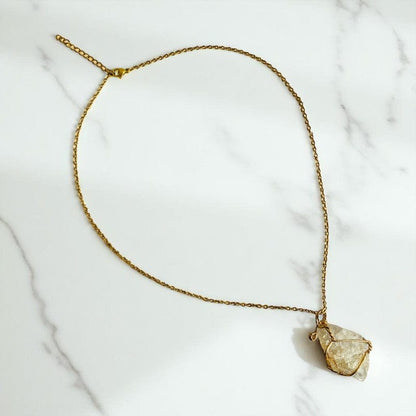 Abundance Raw Pendant Necklace | Citrine - For Women | Includes: Necklace