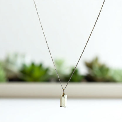 White Howlite Pendant Necklace | Silver Chain | Unisex