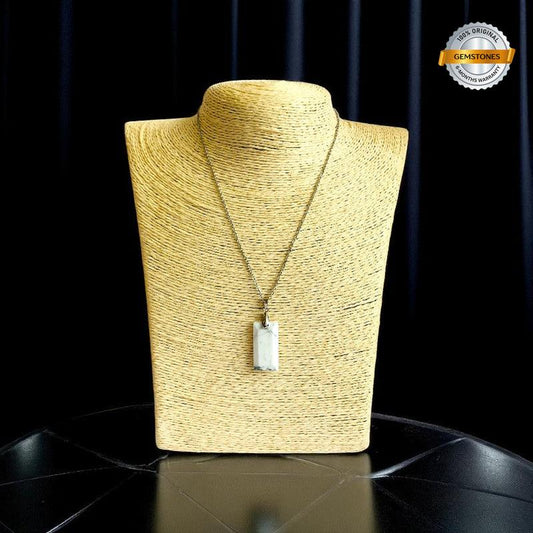 White Howlite Pendant Necklace | Silver Chain | Unisex