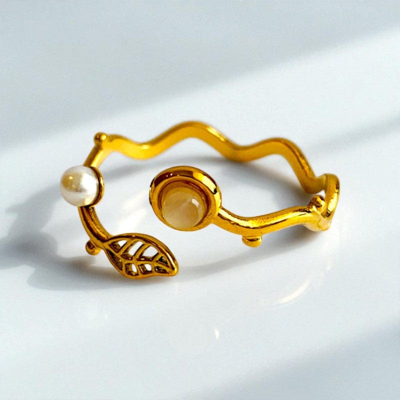 Wavy Adjustable Ring | 18K PVD Gold Plated - For Women | Includes: Ring