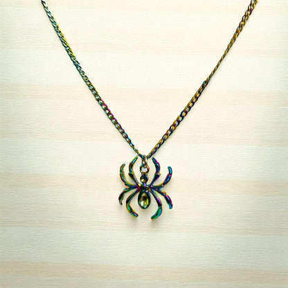 Rainbow Spider Necklace | Stainless Steel- For Kids | Includes: Necklace