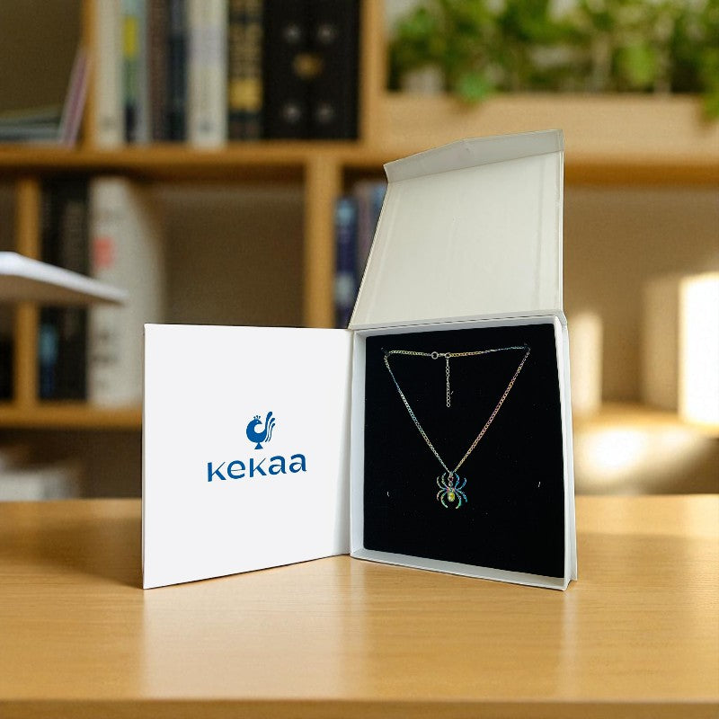 Rainbow Spider Necklace | Stainless Steel- For Kids | Includes: Necklace