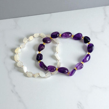 Celestial Calm | Amethyst & Moonstone - For Women | Includes: Bracelets (set of 2)
