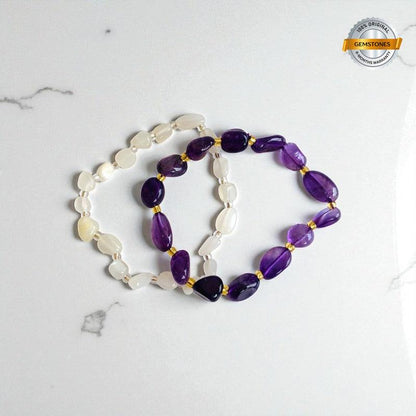 Celestial Calm | Amethyst & Moonstone - For Women | Includes: Bracelets (set of 2)