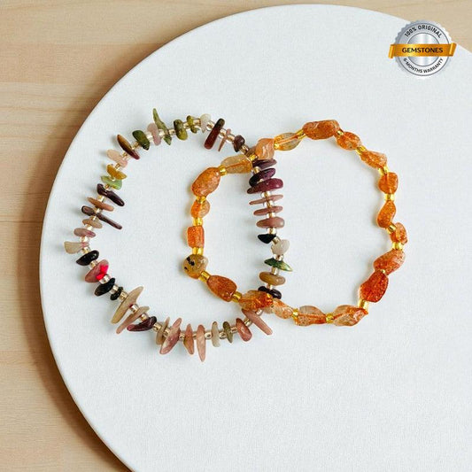 Energy Harmony Duo | Carnelian & Indian Agate - For Women | Includes: Bracelets (Set of 2)