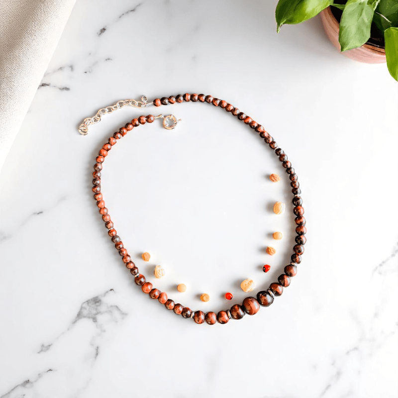 Bold Radiance Necklace | Red Tiger’s Eye Stone - For Women | Includes: Necklace