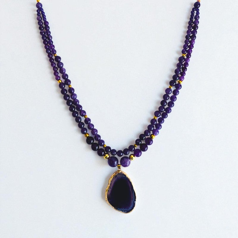 Amethyst Elegance Layered Necklace | Amethyst Stone - For Women | Includes: Necklace