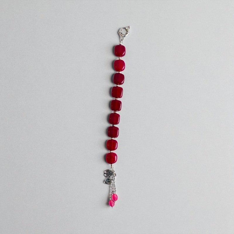 Ruby Aura Bracelet | Garnet Stone & stainless Steel – For Women | Includes: Bracelet