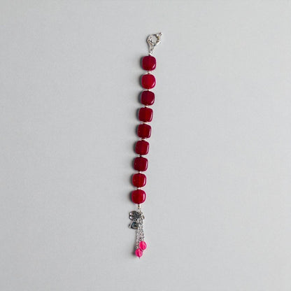 Ruby Aura Bracelet | Garnet Stone & stainless Steel – For Women | Includes: Bracelet