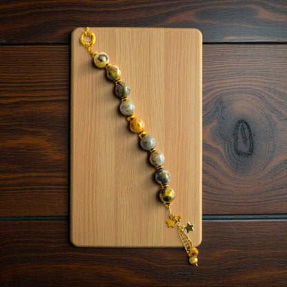 Passion Pulse Bracelet | Bumblebee Jasper Stone & 18k Gold Plated - For Women | Includes: Bracelet