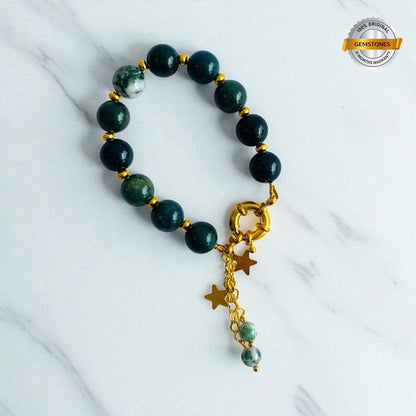 Emerald Grace Bracelet | Green Agate Stone & 18k Gold Plated - For Women | Includes: Bracelet