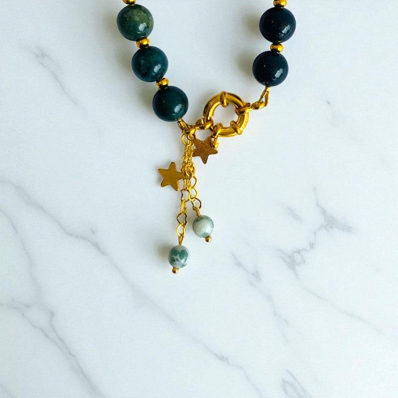 Emerald Grace Bracelet | Green Agate Stone & 18k Gold Plated - For Women | Includes: Bracelet