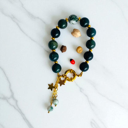 Emerald Grace Bracelet | Green Agate Stone & 18k Gold Plated - For Women | Includes: Bracelet