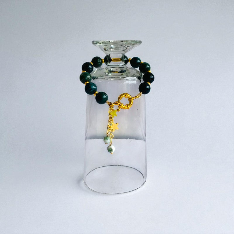 Emerald Grace Bracelet | Green Agate Stone & 18k Gold Plated - For Women | Includes: Bracelet
