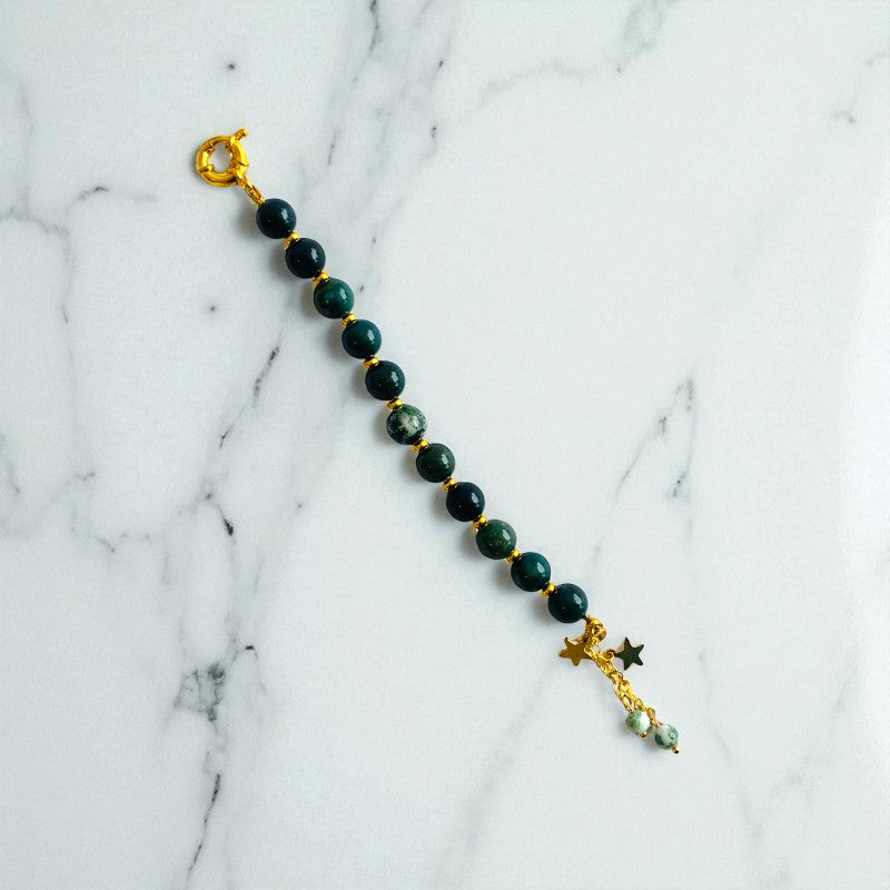 Emerald Grace Bracelet | Green Agate Stone & 18k Gold Plated - For Women | Includes: Bracelet